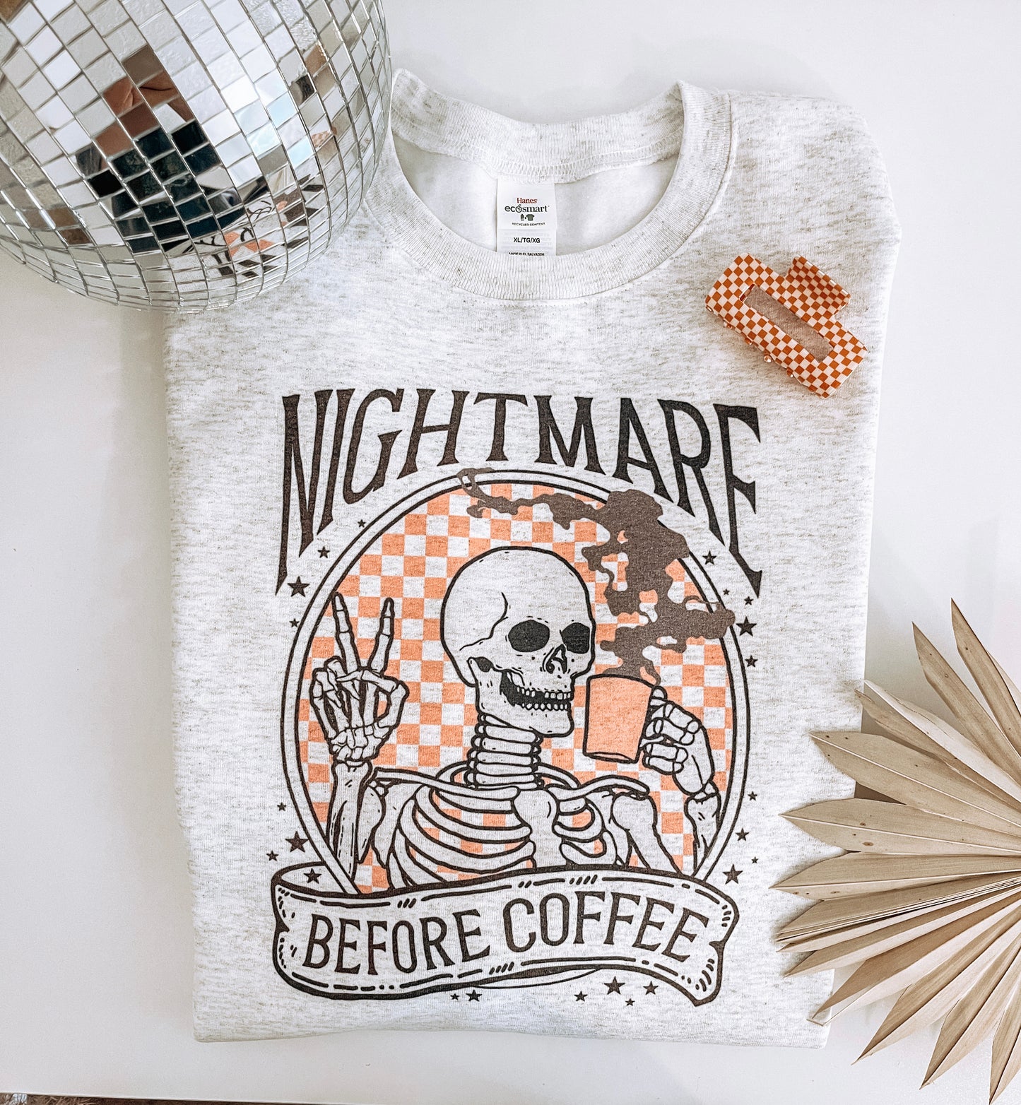 nightmare before coffee skeleton sweatshirt, halloween skeleton sweatshirt, coffee lover shirt, fall vibes sweatshirt