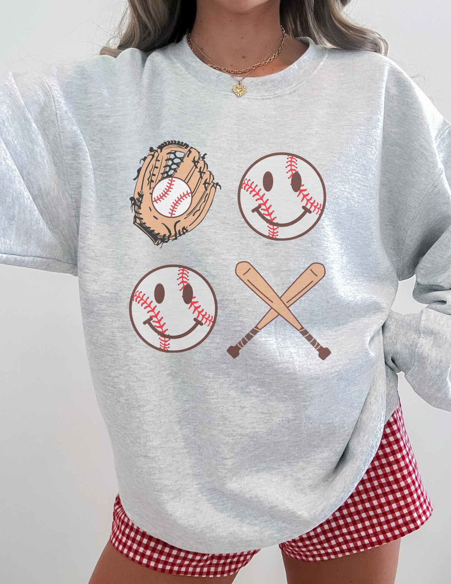 Happy Face Baseball Graphic