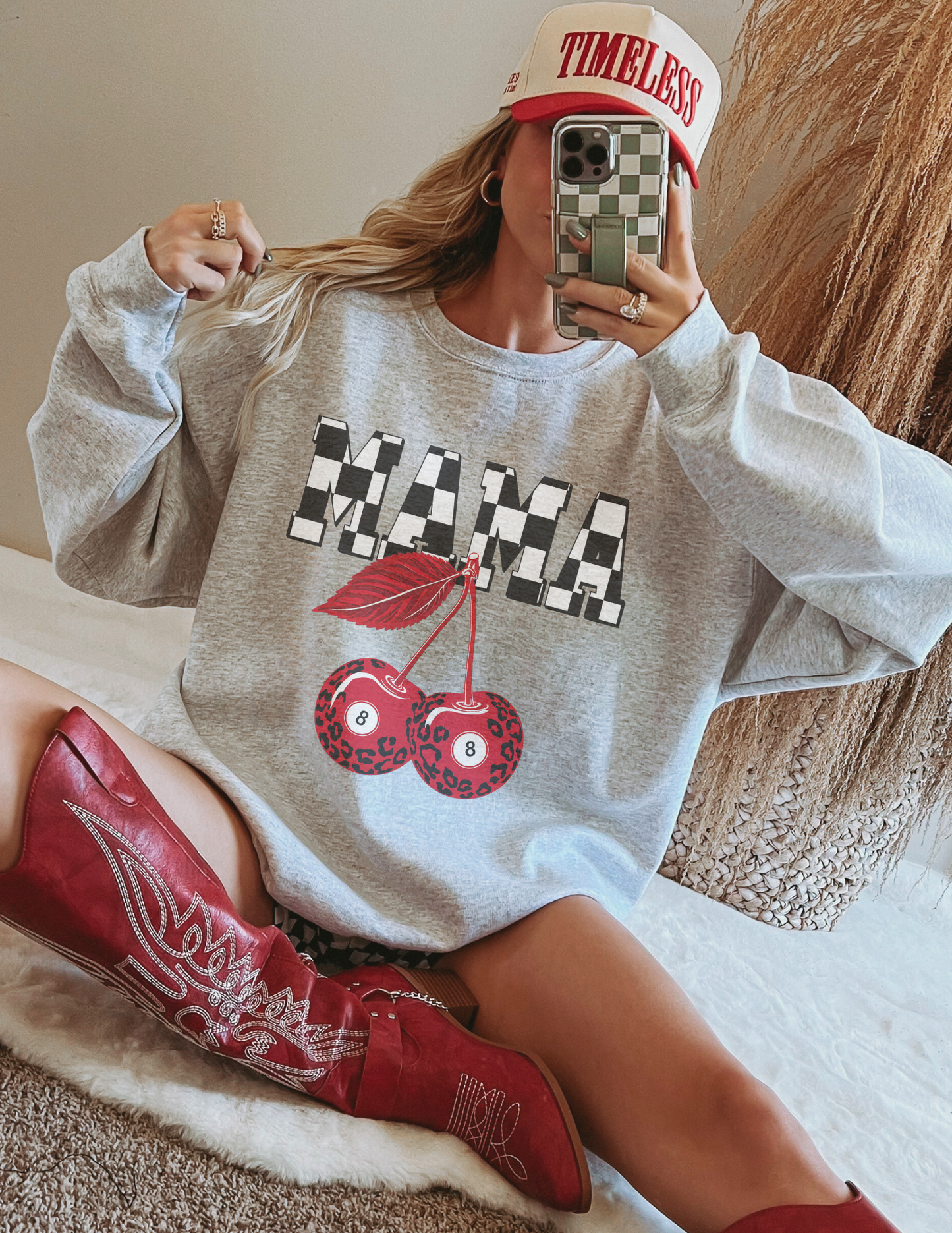 Checkered Cherry Mama Graphic
