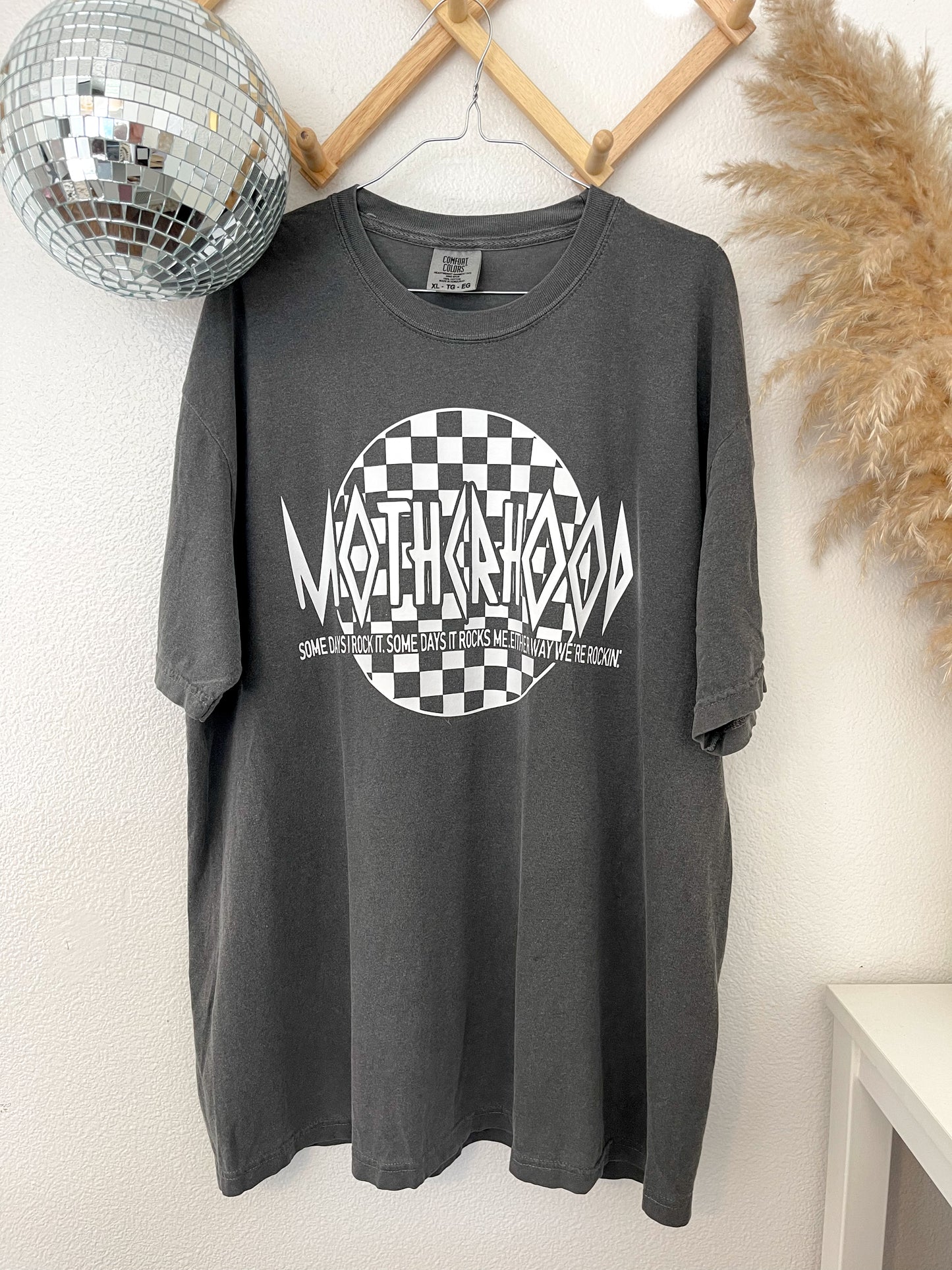 motherhood some days I rock it. some days it rocks me. either way we're rockin t shirt, motherhood graphic tee, funny mama shirt, comfort colors