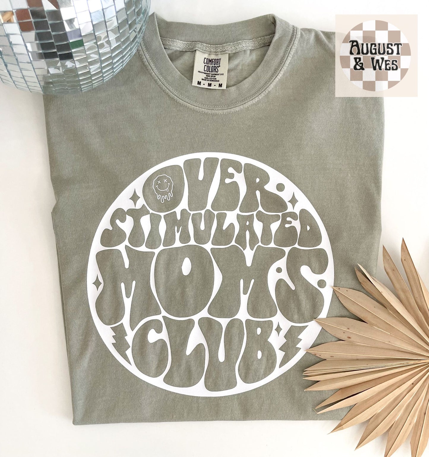 overstimulated moms club graphic tee, mom life graphic tee, mama graphic tee, comfort colors