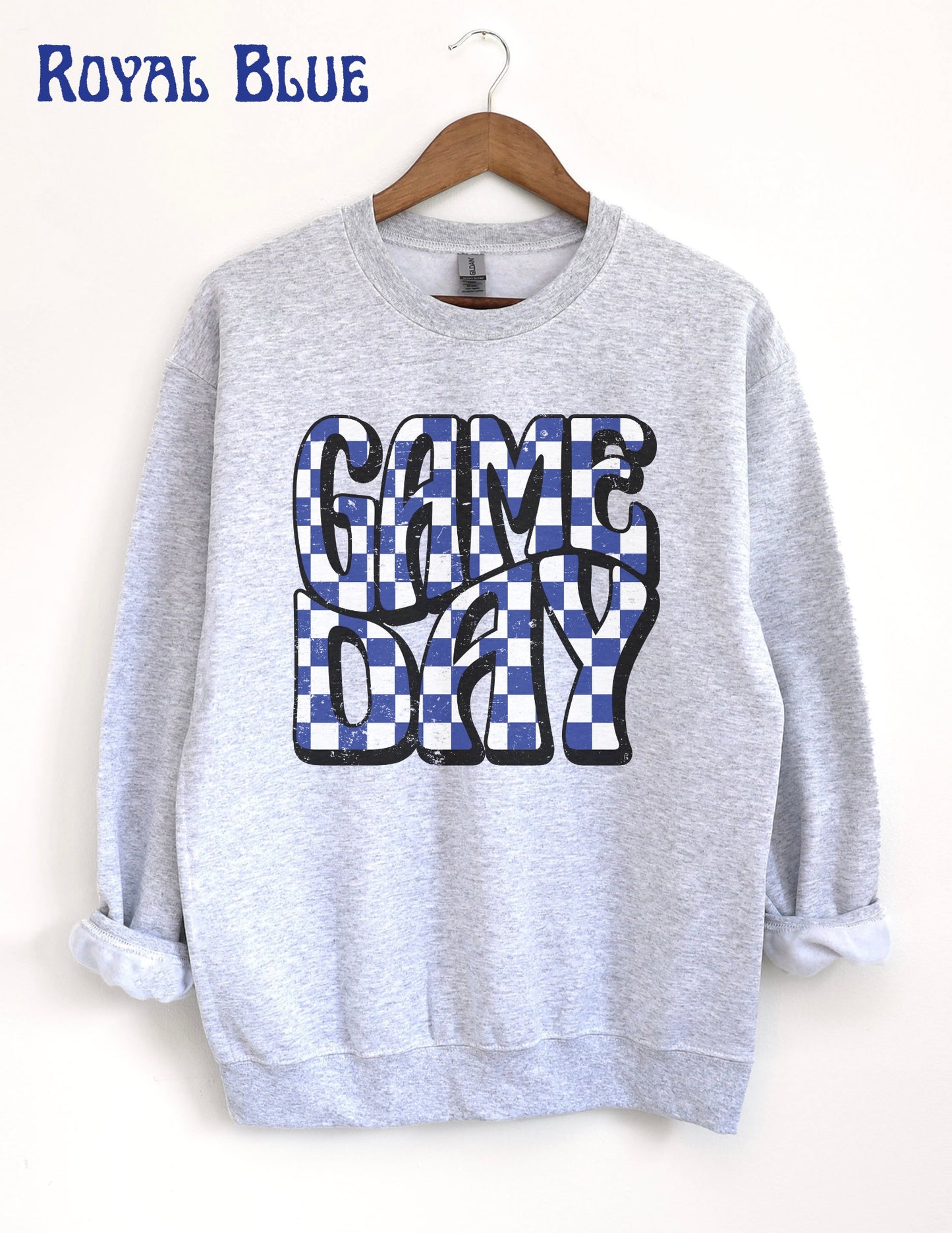 checkered game Day sweatshirt