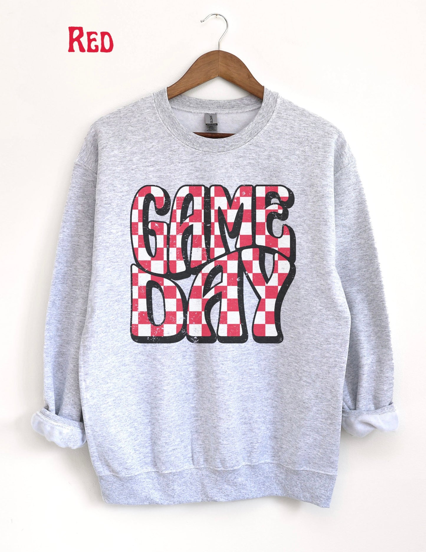 checkered game Day sweatshirt