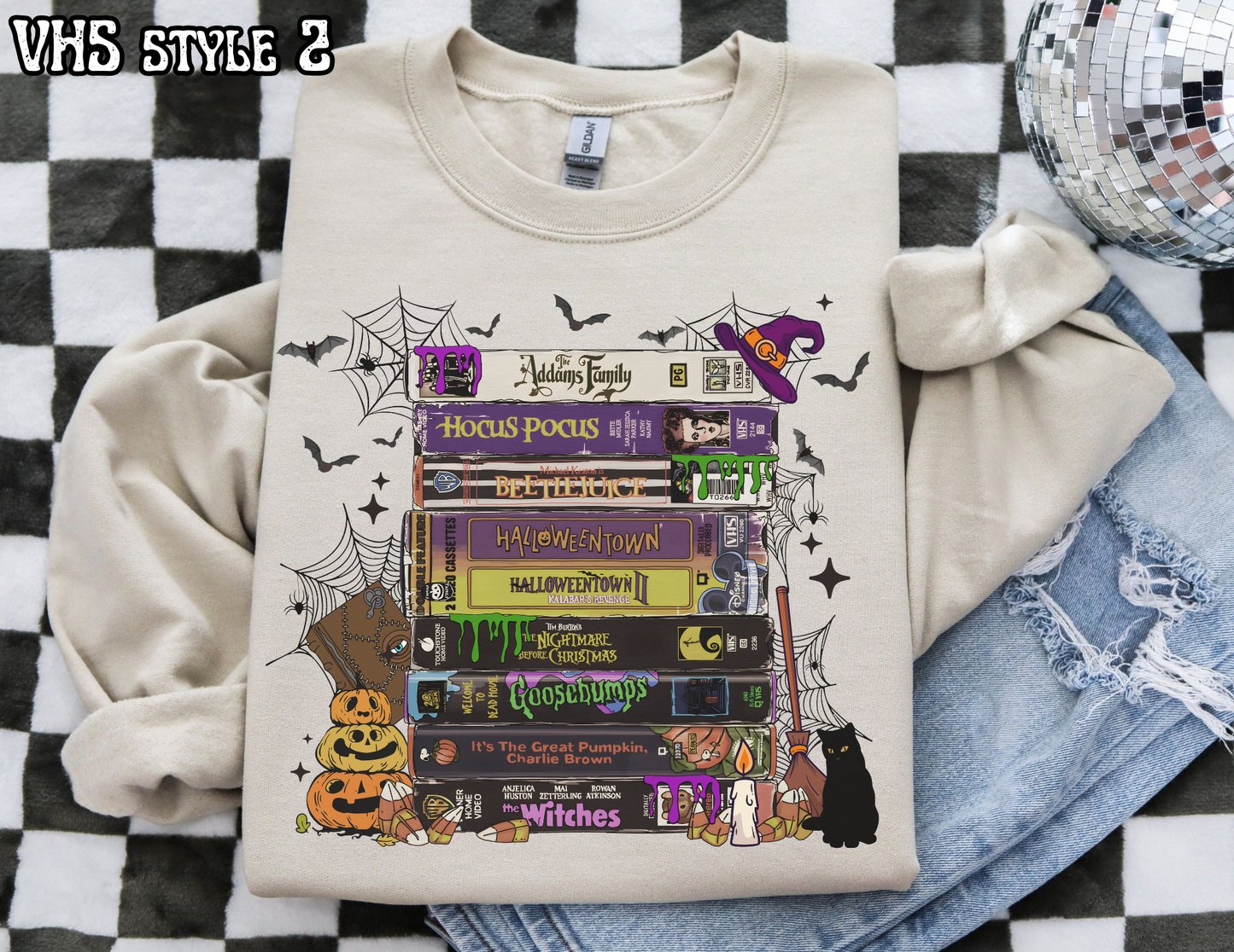 90's VHS halloween movies sweatshirt|Nostalgic Halloween shirt| halloween sweatshirt| gift for her