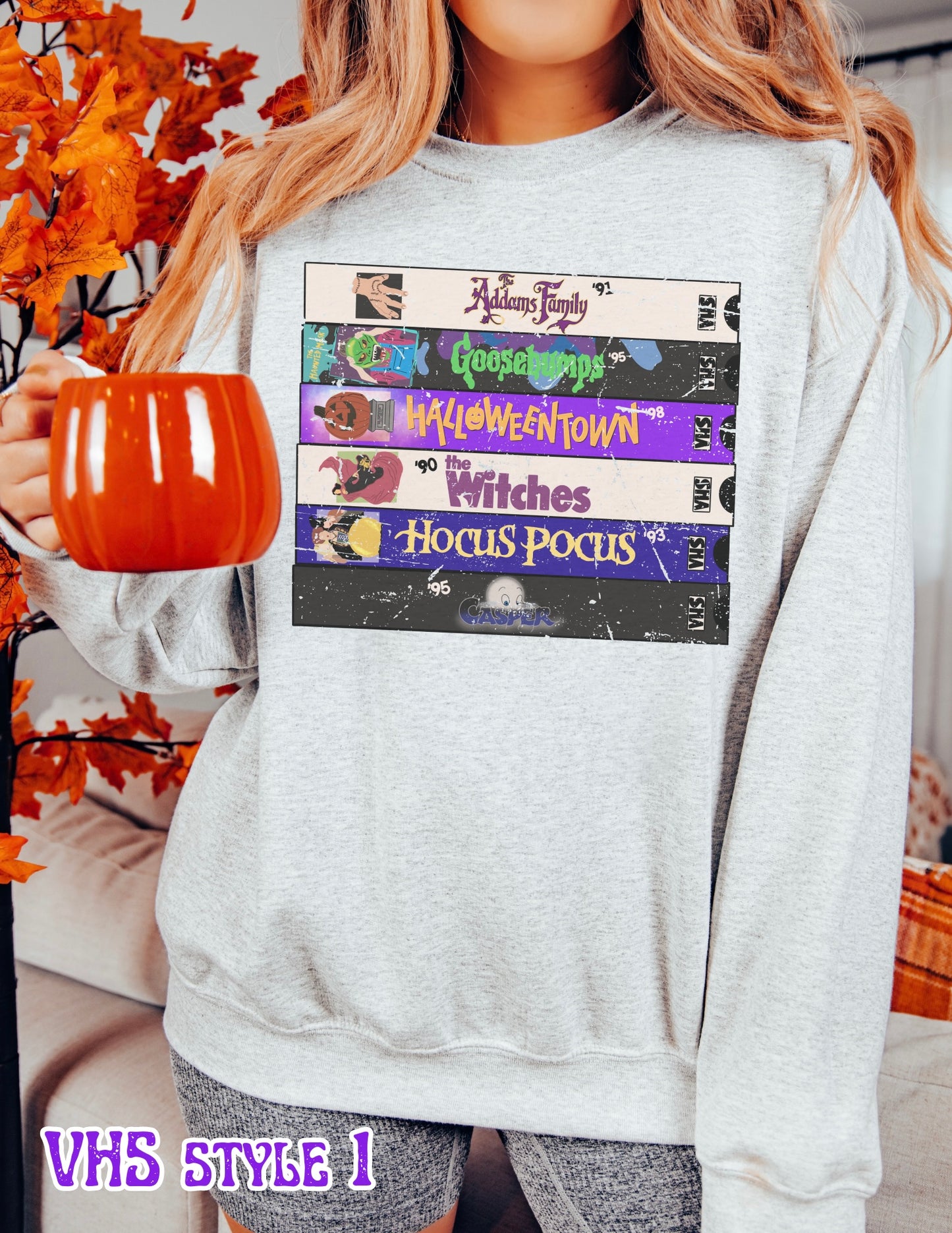 90's VHS halloween movies sweatshirt|Nostalgic Halloween shirt| halloween sweatshirt| gift for her