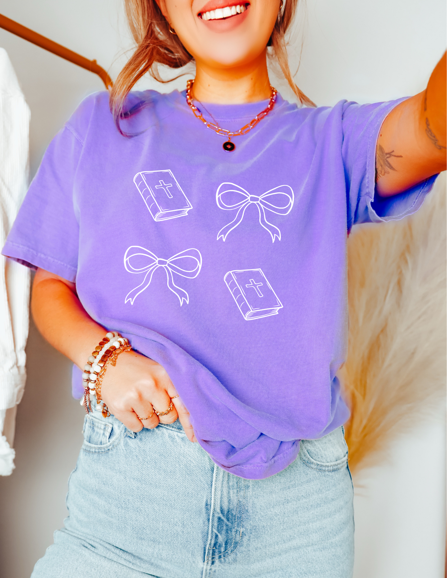christian coquette art graphic tee