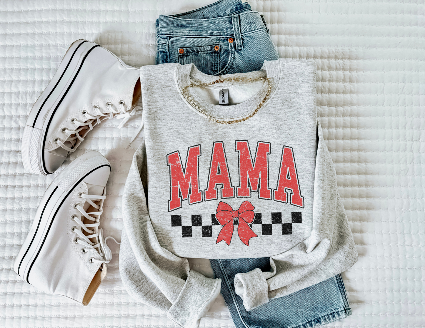 Mama checkered bow