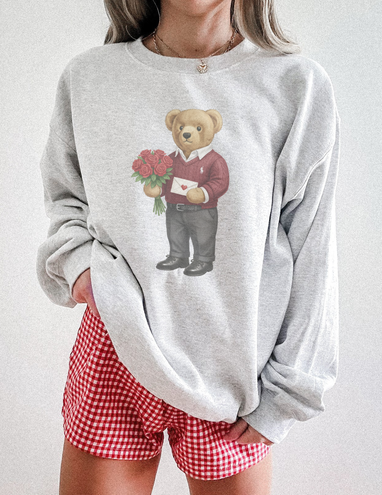 Fancy Valentine Bear Sweatshirt