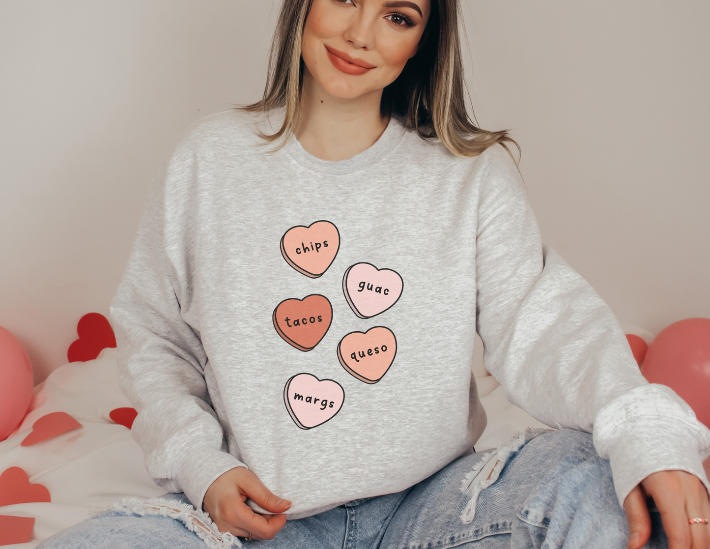 Valentine hearts sweatshirt