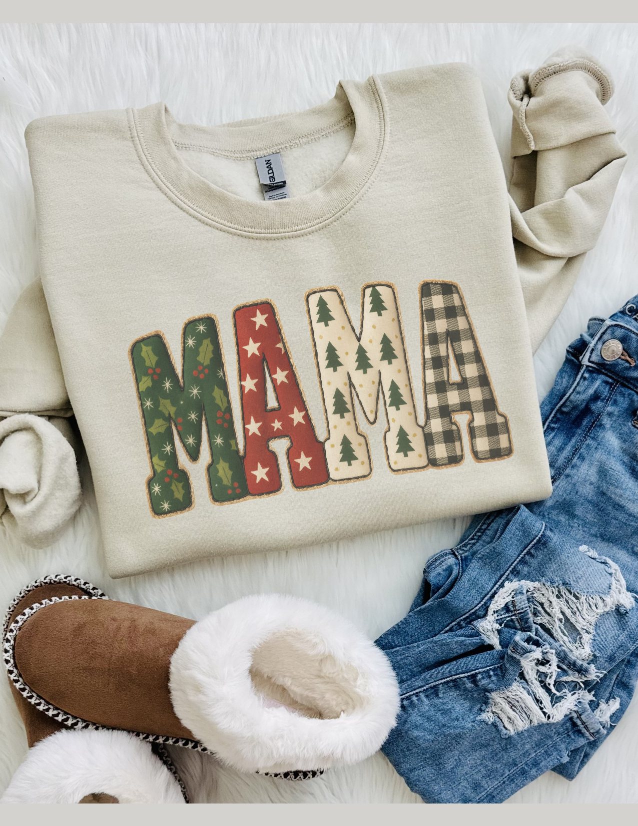 Christmas Vibes Mama Graphic