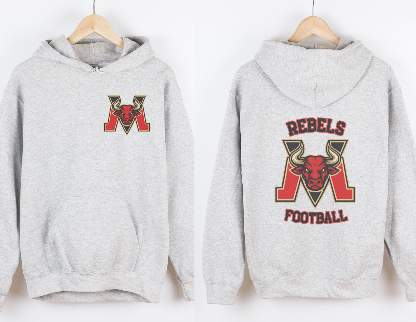 Mid Valley Rebels Football Ash Grey Hoodie
