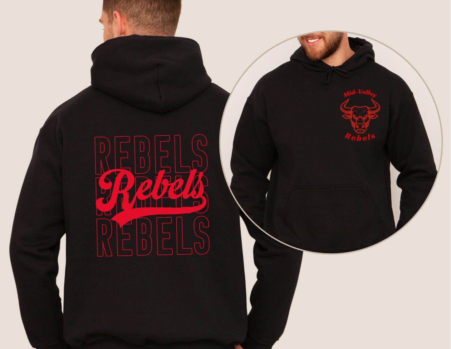 Mid Valley Rebels Black Hoodie