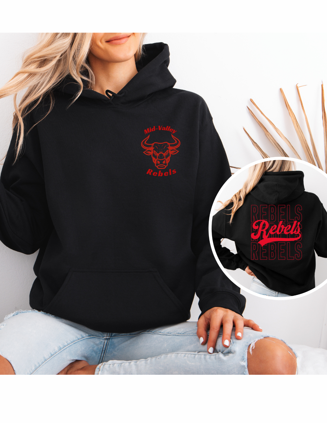 Mid Valley Rebels Black Hoodie