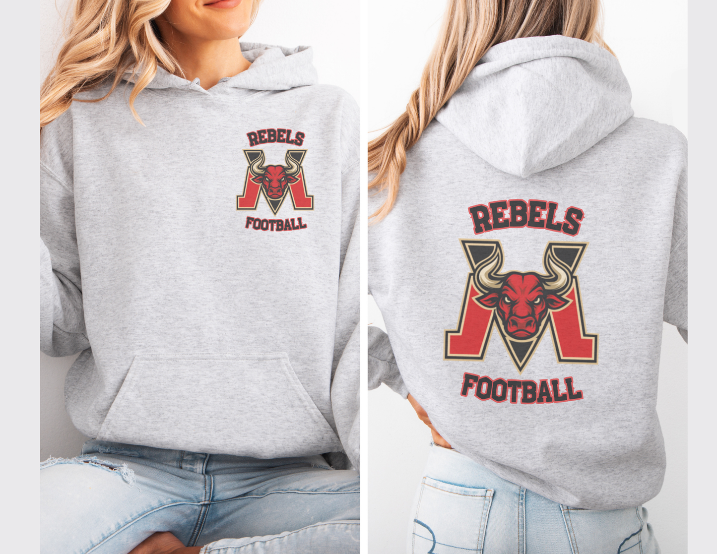 Mid Valley Rebels Football Ash Grey Hoodie
