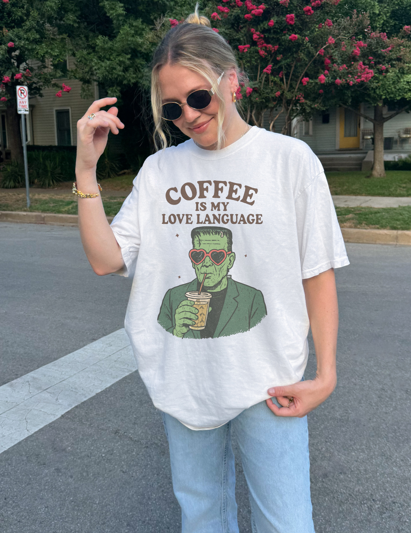 Frankenstein coffee is my love language graphic