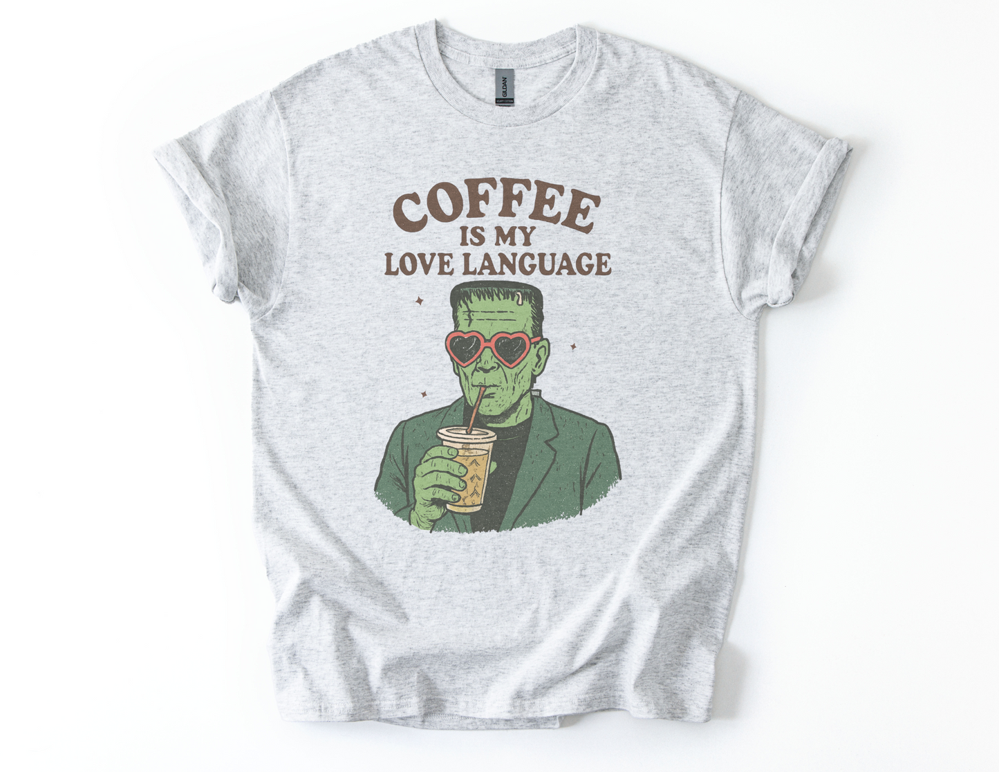 Frankenstein coffee is my love language graphic