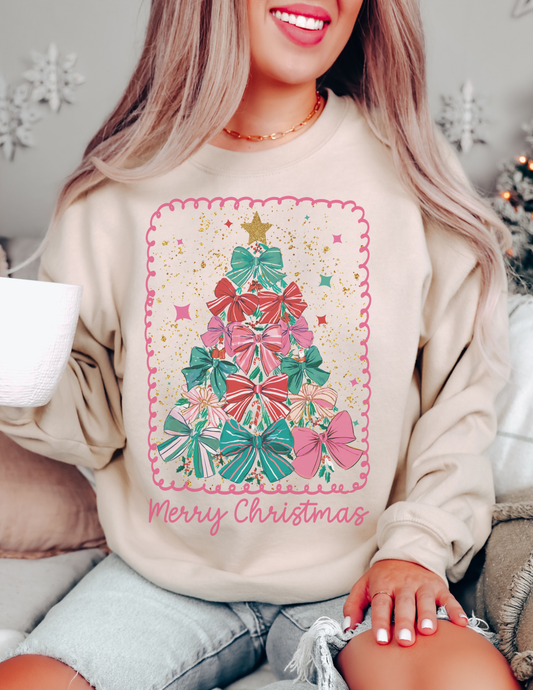 Colorful Bows Christmas Tree Graphic